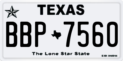 TX license plate BBP7560
