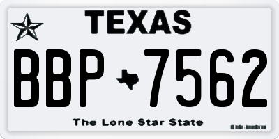 TX license plate BBP7562