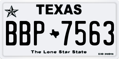 TX license plate BBP7563