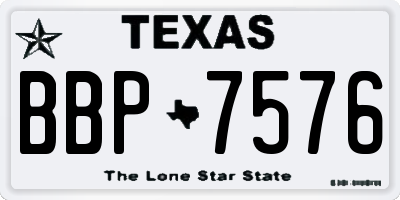 TX license plate BBP7576