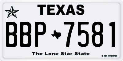 TX license plate BBP7581