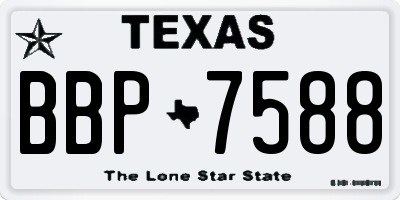 TX license plate BBP7588