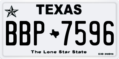 TX license plate BBP7596