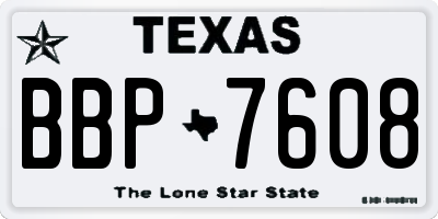 TX license plate BBP7608