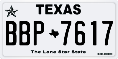TX license plate BBP7617
