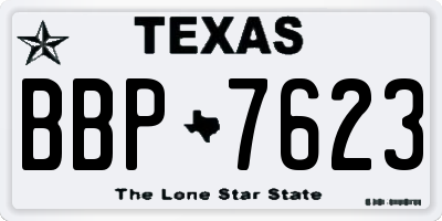TX license plate BBP7623