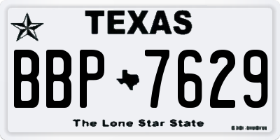 TX license plate BBP7629