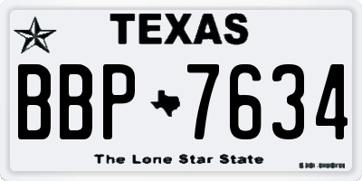 TX license plate BBP7634
