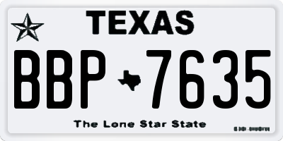 TX license plate BBP7635