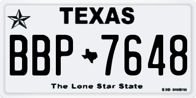 TX license plate BBP7648
