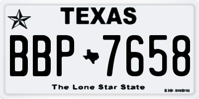 TX license plate BBP7658