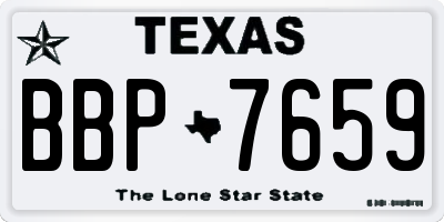 TX license plate BBP7659