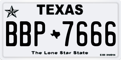 TX license plate BBP7666