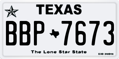 TX license plate BBP7673