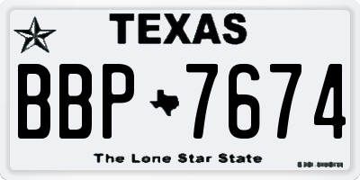 TX license plate BBP7674