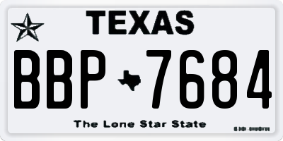TX license plate BBP7684