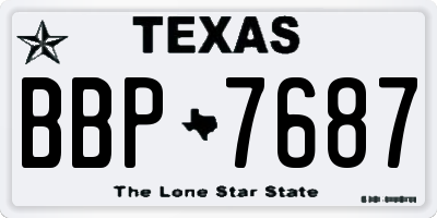 TX license plate BBP7687