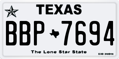 TX license plate BBP7694