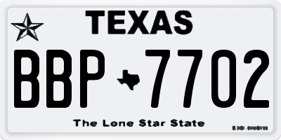 TX license plate BBP7702