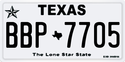 TX license plate BBP7705