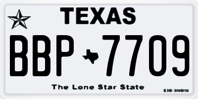 TX license plate BBP7709