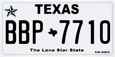 TX license plate BBP7710