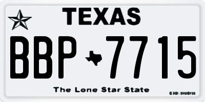 TX license plate BBP7715