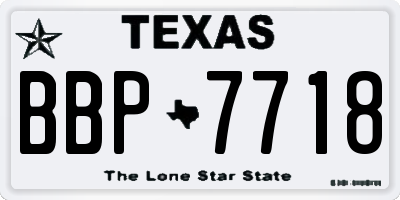 TX license plate BBP7718