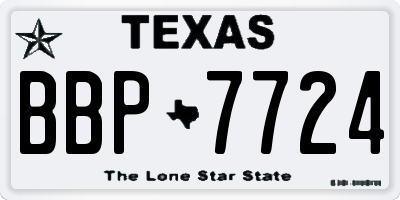 TX license plate BBP7724