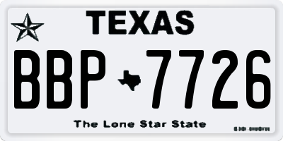 TX license plate BBP7726