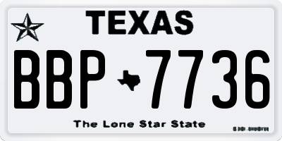 TX license plate BBP7736
