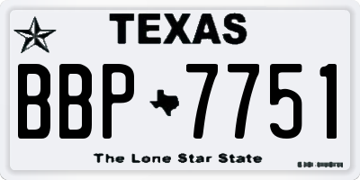 TX license plate BBP7751