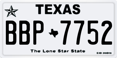 TX license plate BBP7752