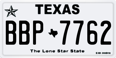 TX license plate BBP7762