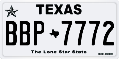 TX license plate BBP7772