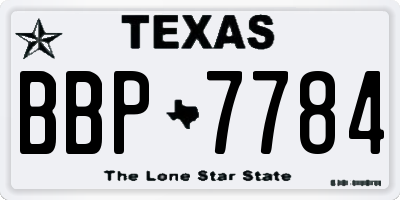 TX license plate BBP7784