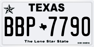 TX license plate BBP7790