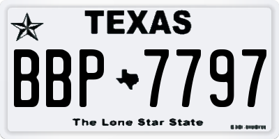 TX license plate BBP7797