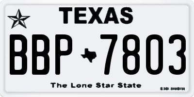 TX license plate BBP7803