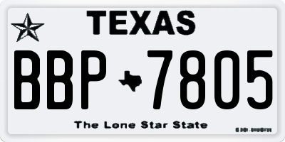 TX license plate BBP7805