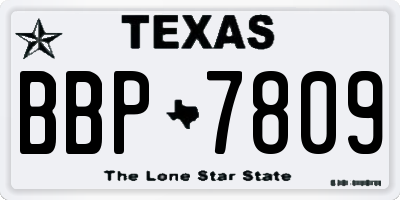 TX license plate BBP7809