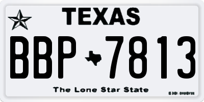 TX license plate BBP7813