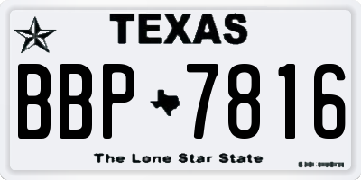 TX license plate BBP7816