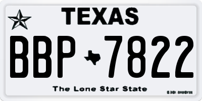 TX license plate BBP7822
