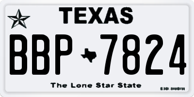 TX license plate BBP7824