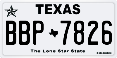 TX license plate BBP7826