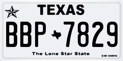 TX license plate BBP7829