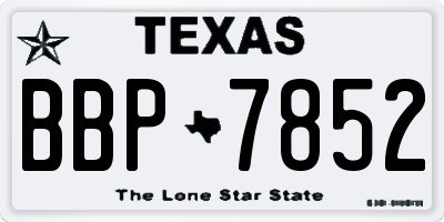 TX license plate BBP7852
