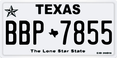 TX license plate BBP7855