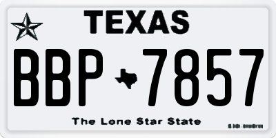 TX license plate BBP7857
